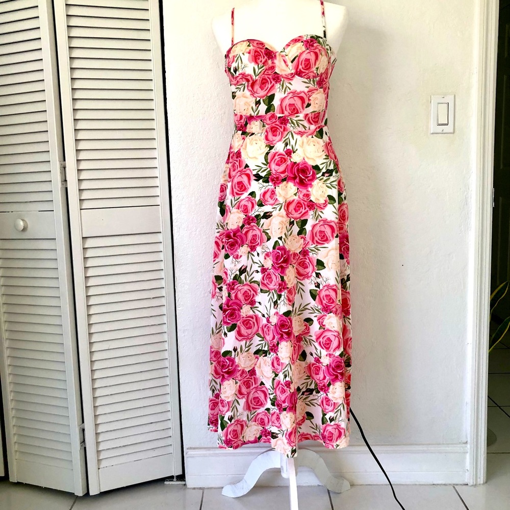 Summer Pink Floral Dress